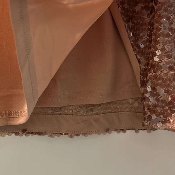 NWT Rachel Zoe Los Angeles Rose Gold Sequin Mini Skirt Size XS - Picture 7 of 7